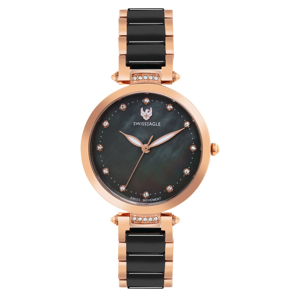 Swiss Eagle Women's Premium 3-Hand Stainless Steel Watch SE-9177-11A - front view