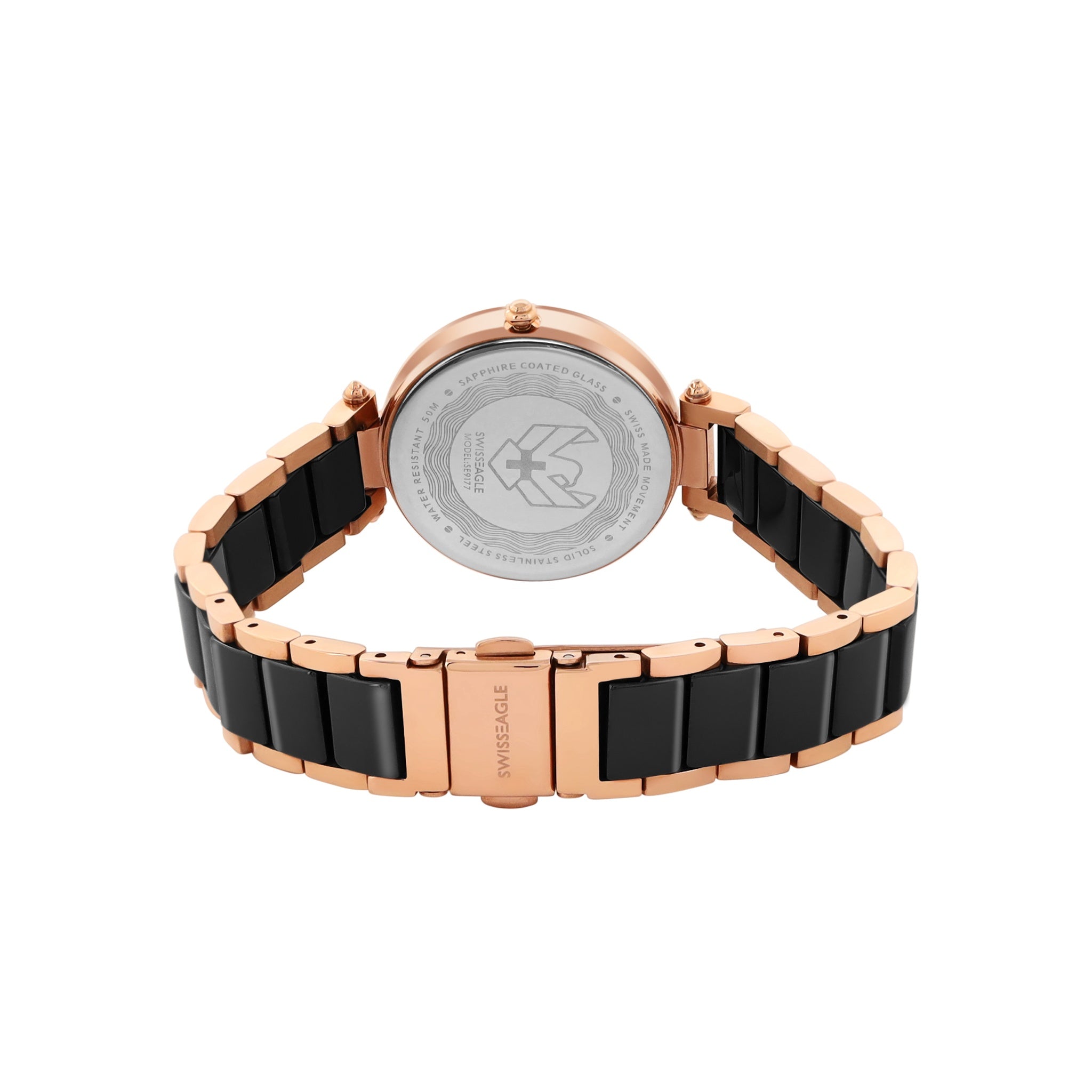 Swiss Eagle Women's Premium 3-Hand Stainless Steel Watch SE-9177-11A - back view