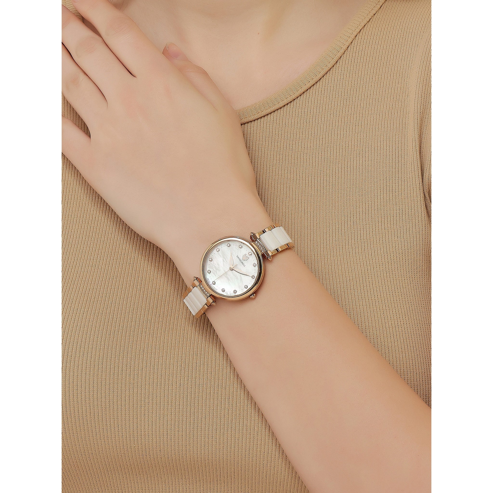 Swiss Eagle Women's Premium 3-Hand Stainless Steel Watch SE-9177-22A - lifestyle shot