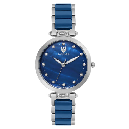 Swiss Eagle Women's Premium 3-Hand Stainless Steel Watch SE-9177-33A - front view