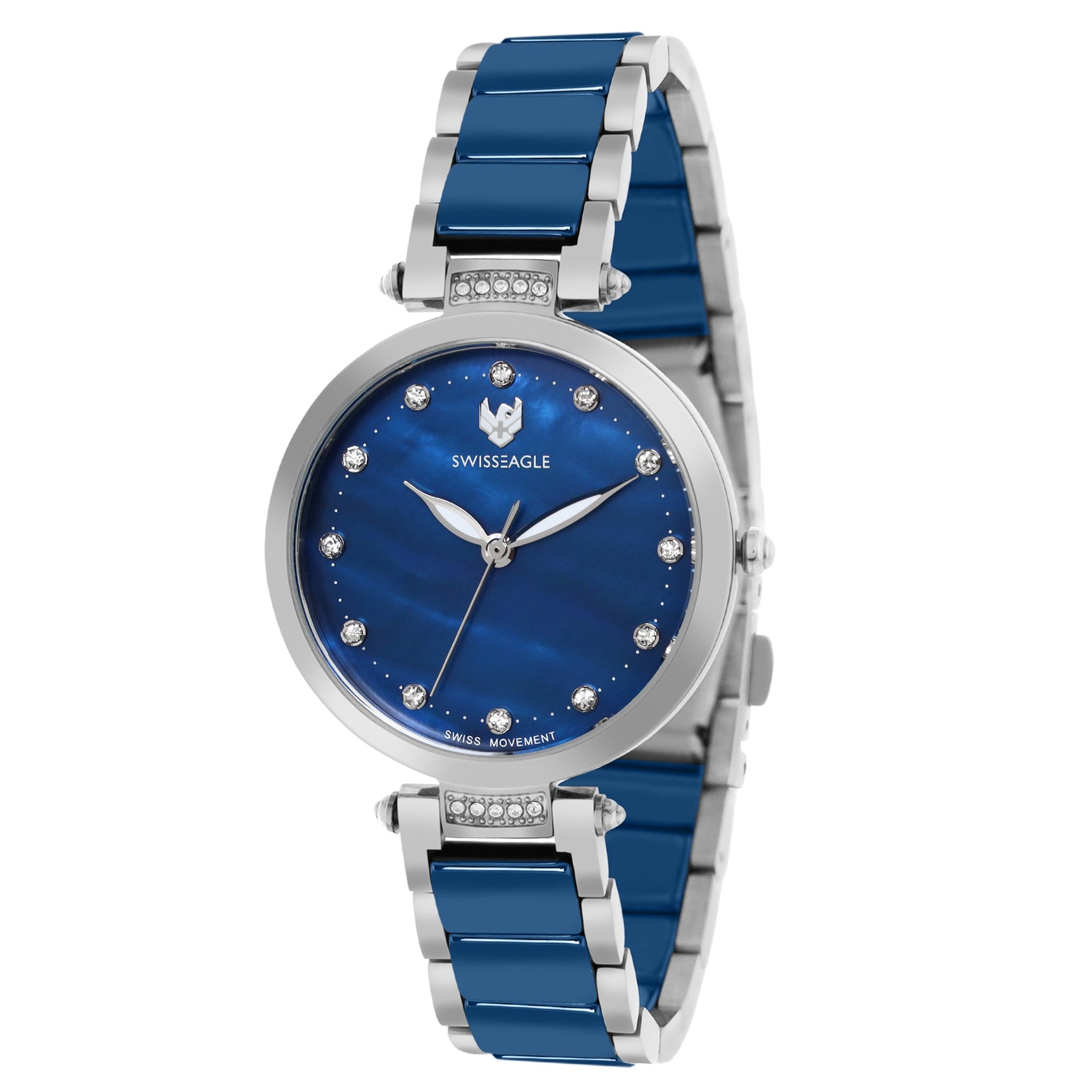 Swiss Eagle Women's Premium 3-Hand Stainless Steel Watch SE-9177-33A - front angle view